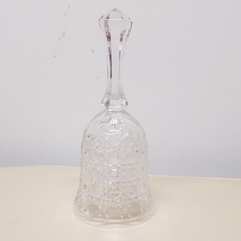 Vintage Federal Clear Cut Glass Windsor Wicker Pattern Bell
